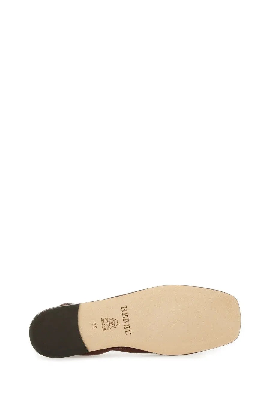 Hereu women’s dancer puntera supplement brown brown leather shoe with square heel beige sole and herri insole branding