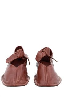 Hereu women’s shoe llasada brown brown leather moccasin-style shoe with bow detail on the strap