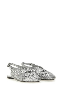 Hereu women’s slingback sandal empuria metallic silver flat woven sandals with braided design and ankle straps