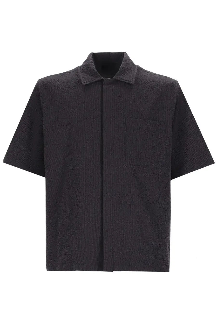 Herno men’s blue camicia con taschino button-up shirt with collar and chest pocket in lightweight fabric