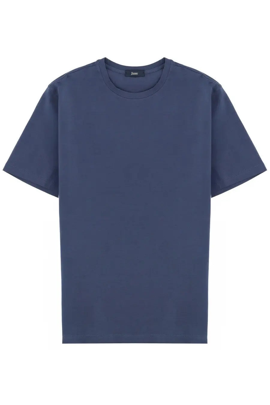 Herno men’s cotton shirt blue navy blue crew neck t-shirt made of soft cotton for casual wear