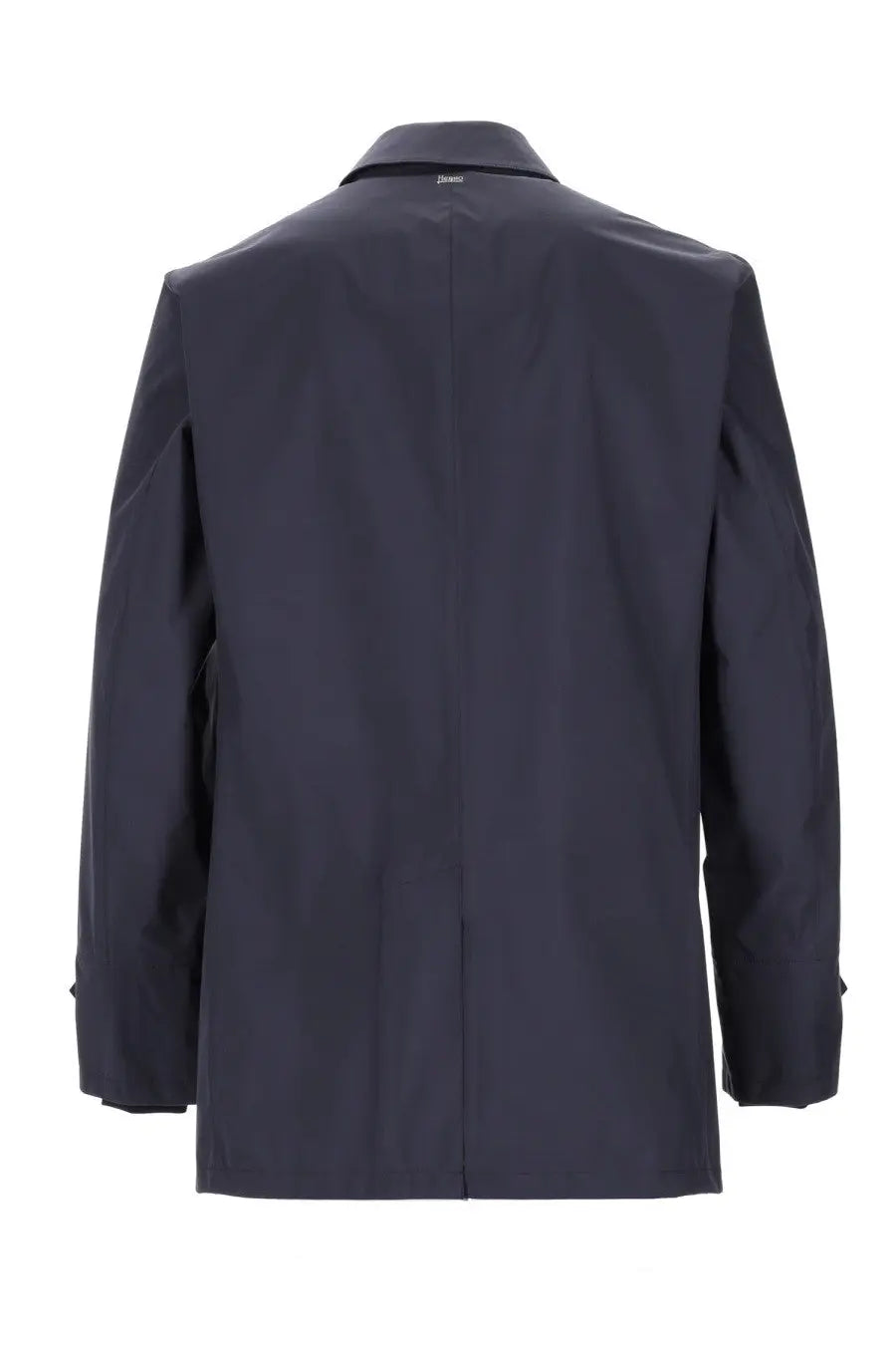 Herno men’s giacca impermeabile con colletto blue dark navy tailored blazer with subtle stitching details