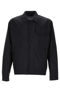 Herno men’s giubbotto regular fit blue black button-up jacket with sleek minimalist design and subtle texture