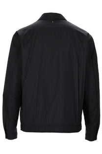 Herno men’s giubbotto regular fit black nylon jacket with subtle sheen and structured shoulders
