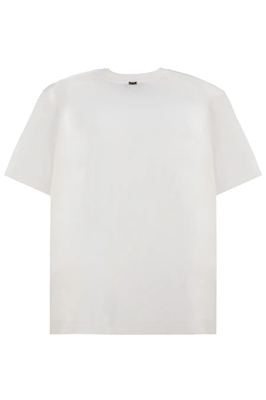 Herno men’s regular fit white oversized short-sleeved t-shirt with crew neck and black brand tag at collar