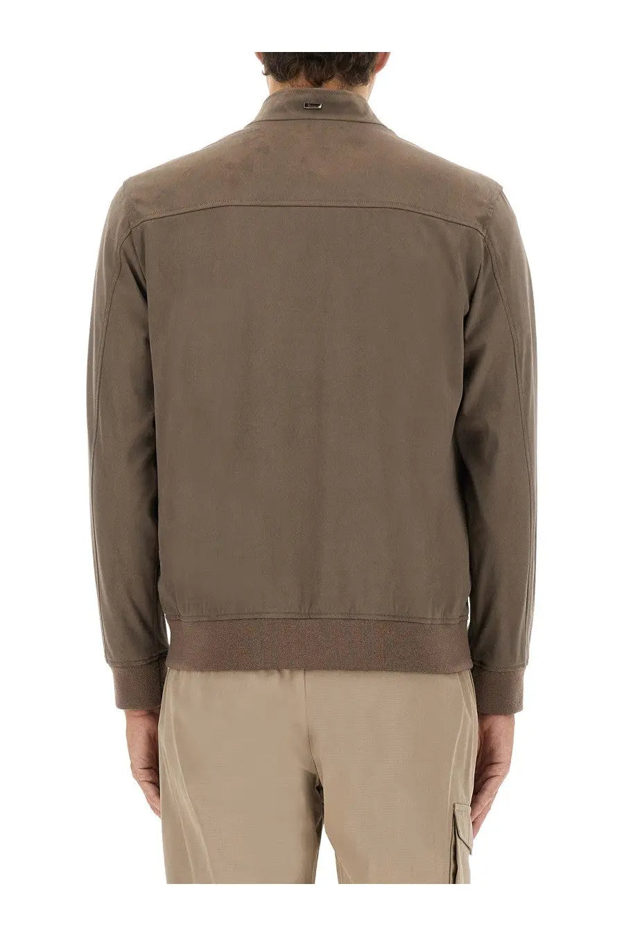 Herno Men's Resort Bomber Jacket in Suede Alternatives Brown, view 3