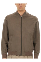 Herno Men's Resort Bomber Jacket in Suede Alternatives Brown, view 4