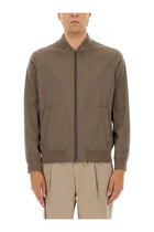 Herno Men's Resort Bomber Jacket in Suede Alternatives Brown