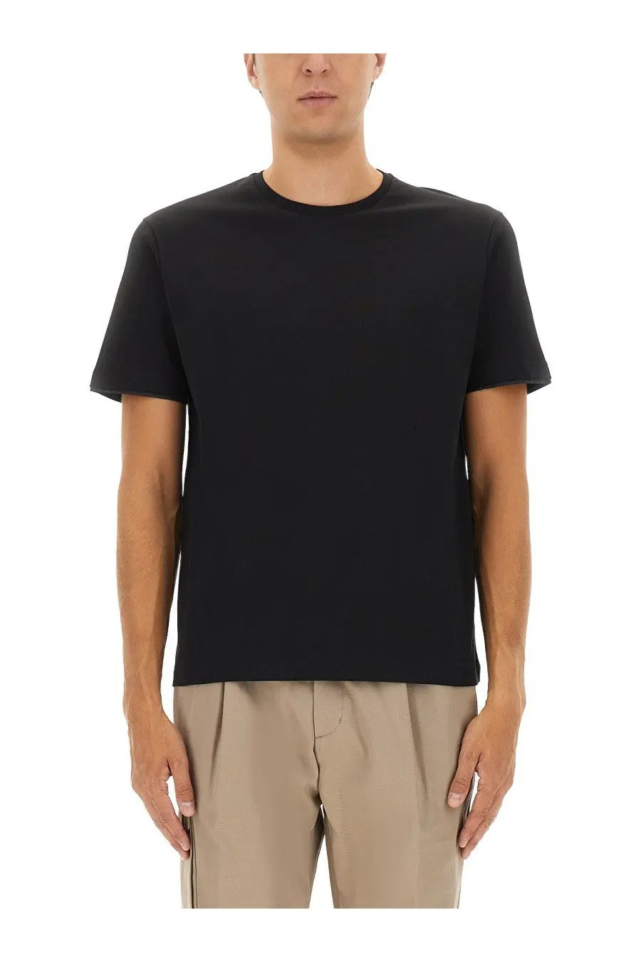 Herno mens black short sleeved crew neck t shirt made from cotone cotton for casual wear