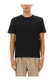 Herno mens black short sleeved crew neck t shirt made from cotone cotton for casual wear