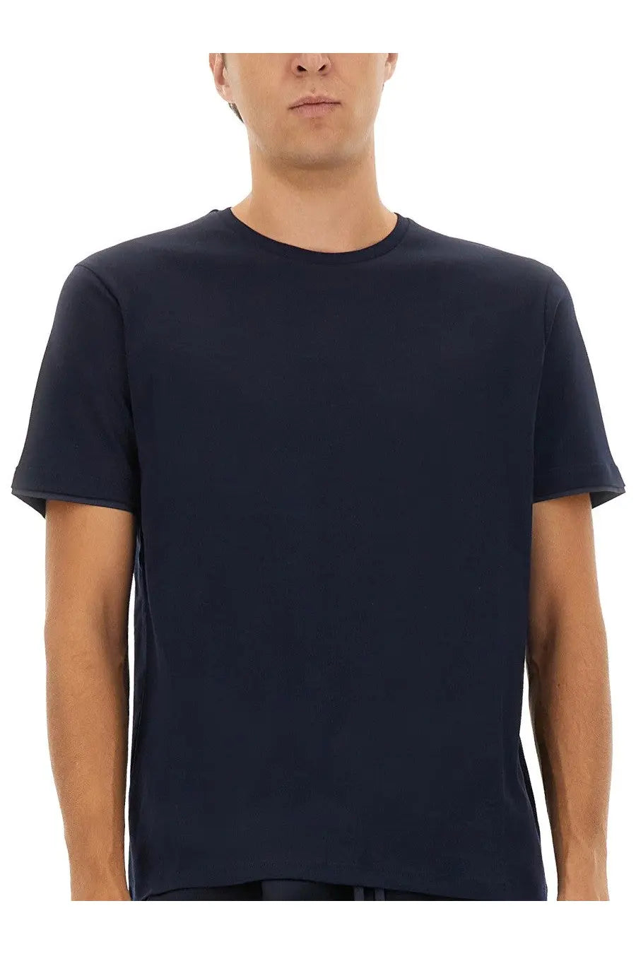 Navy blue crew neck cotton t-shirt for men by herno perfect for casual wear