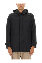 Herno Men's Two Layer Windstopper Long Parka Black