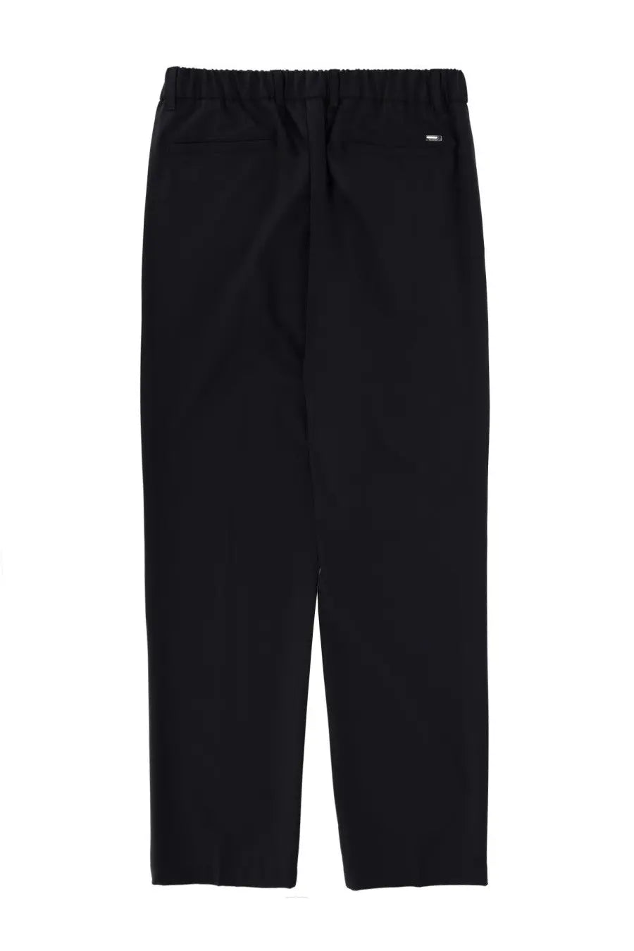 Herno men’s wool blend pants in blue with black elastic waist and sleek straight-leg cut with subtle stitching details