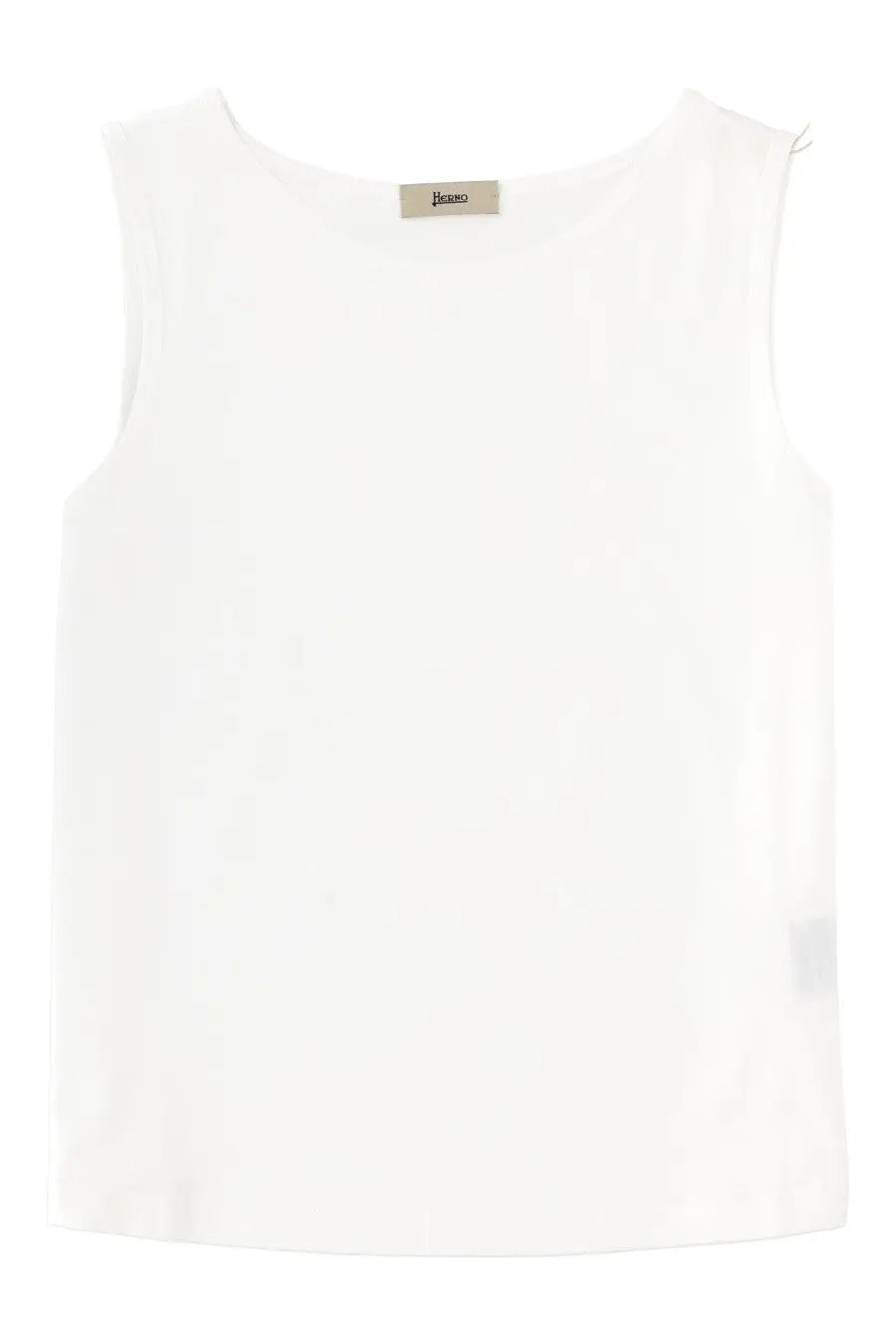 Herno women’s white cotton sleeveless top with soft flowing fabric and subtle seam detailing
