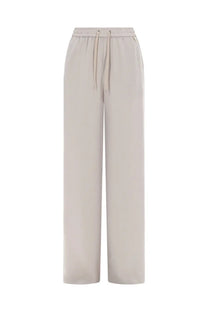 Beige wide-leg jogger pants by Herno with elastic waistband and matching drawstring for comfortable everyday wear