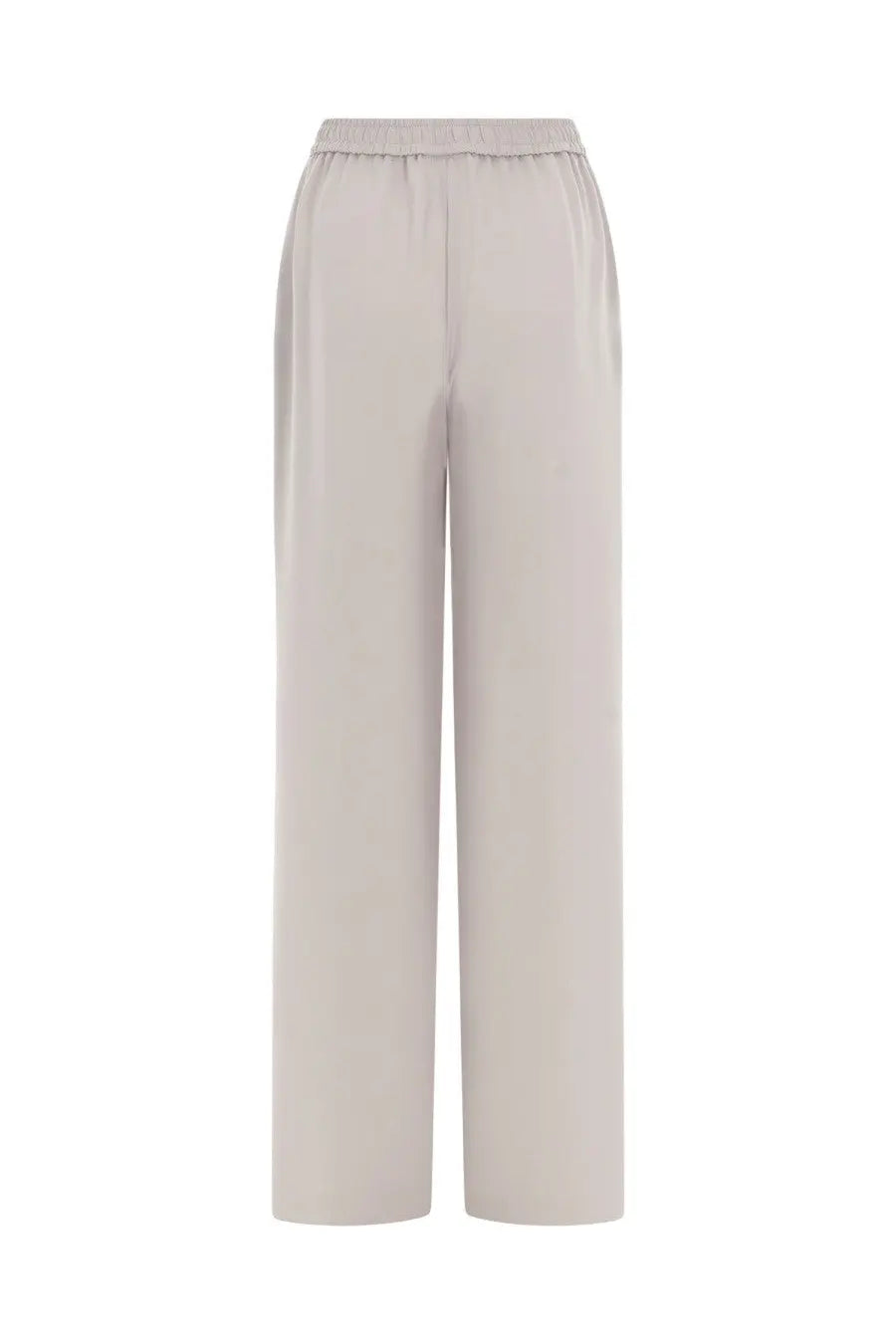 Beige herno women’s jogger pants with elastic waistband and smooth flowing fabric in wide-leg design