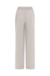 Beige wide-leg trousers with elastic waistband made of smooth flowing fabric for herno women’s jogger pants pink collection