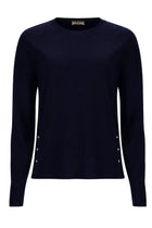Herno Women's Sweater with Buttons Laterali Blue