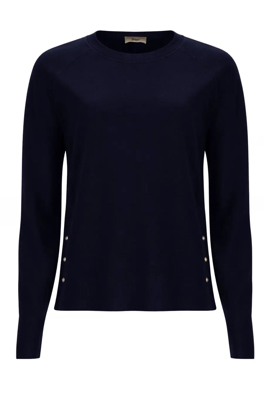 Herno Women's Sweater with Buttons Laterali Blue