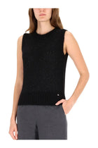 Herno Women's Metallic Effect Sequined Vest Black, view 4