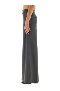 Herno women’s resort grey dark gray wide-leg trousers with sleek straight-cut silhouette and subtle front seam detailing