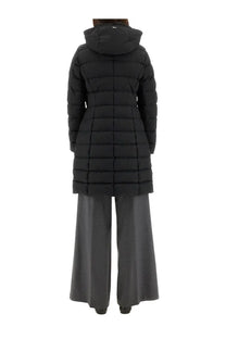 Herno women’s black quilted two layer windstopper puffer coat with hood for cold weather protection
