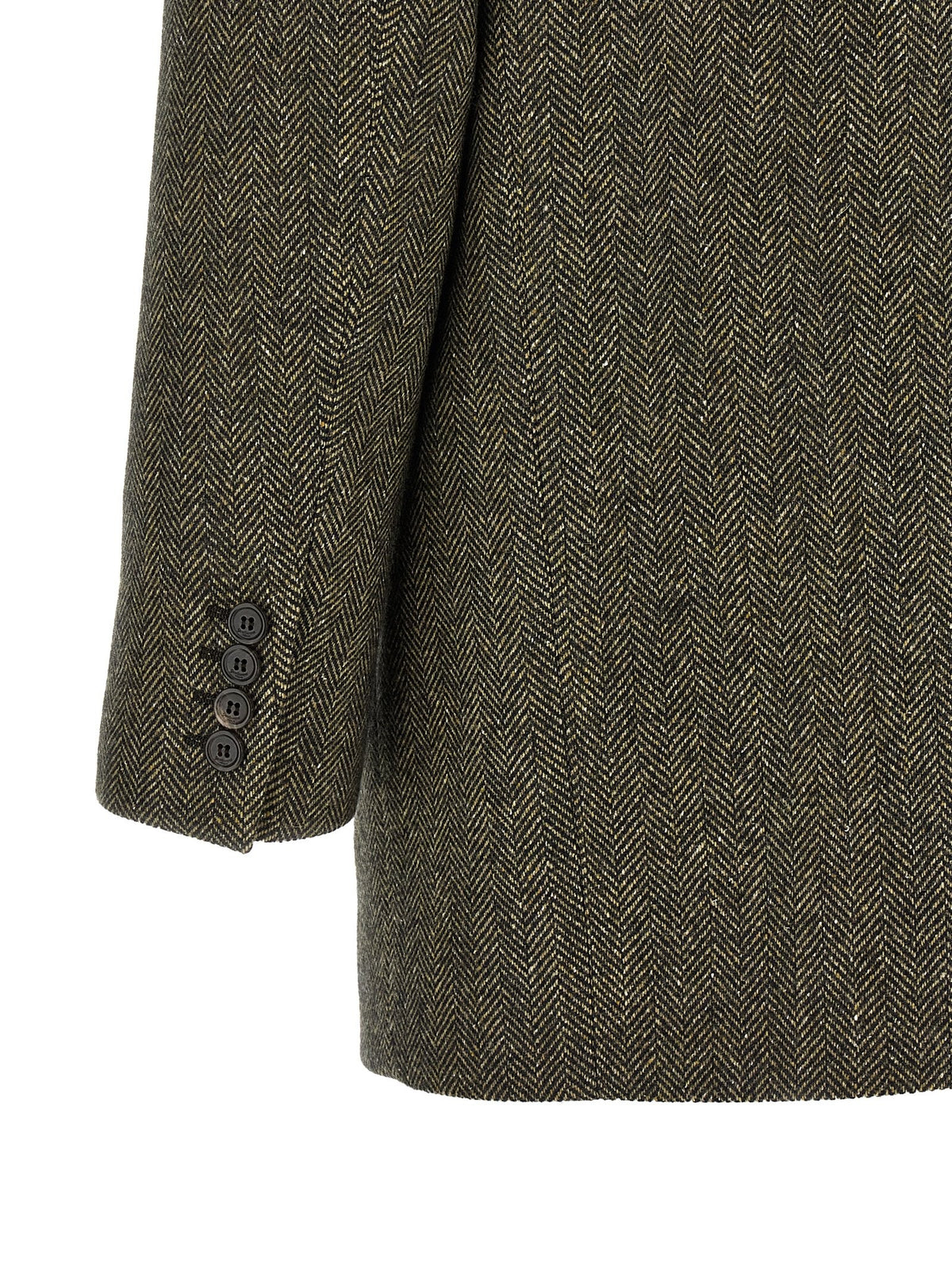 Saint Laurent Herringbone Blazer Brown