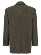 Saint Laurent Herringbone Blazer Brown