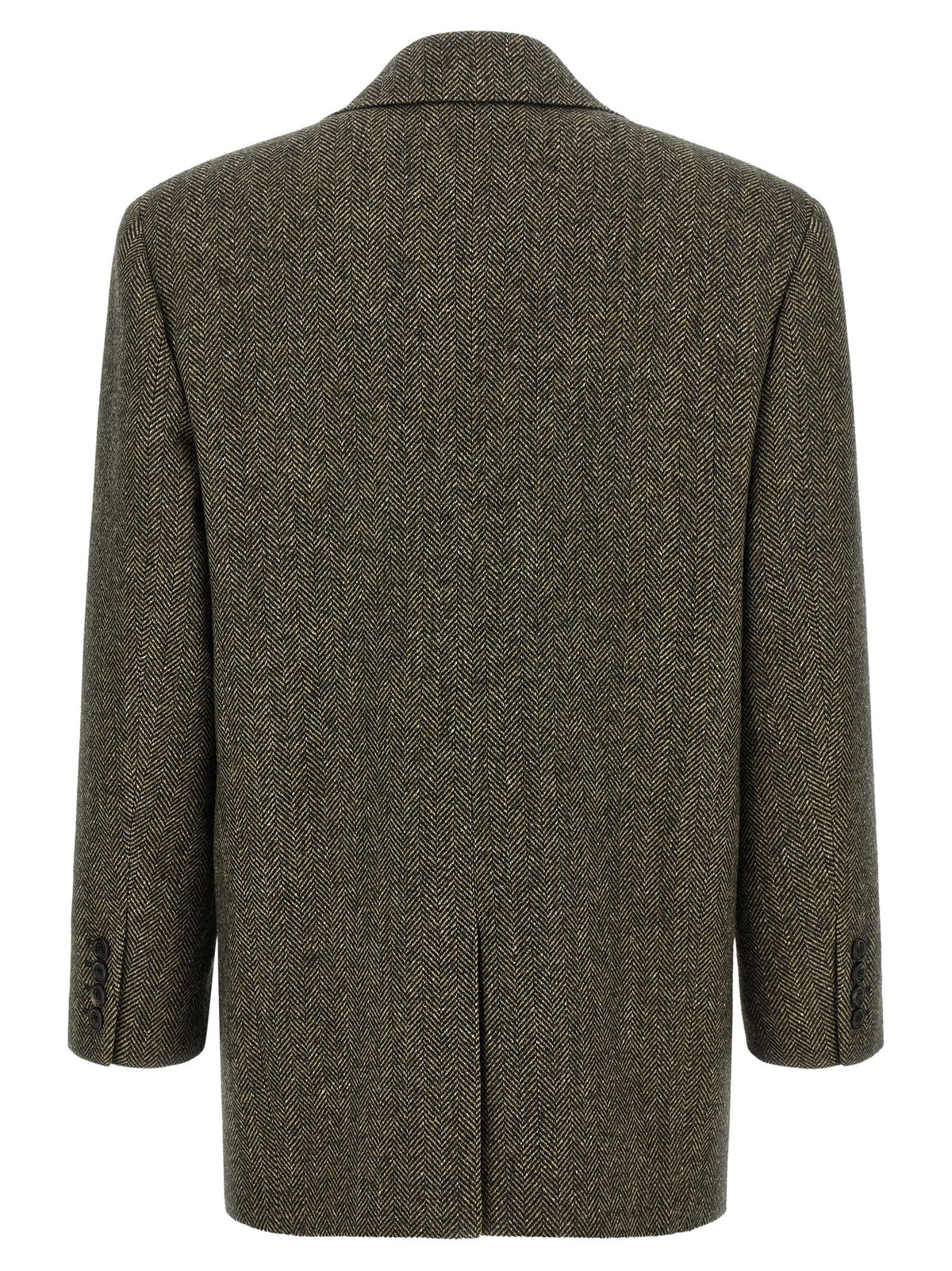Saint Laurent Herringbone Blazer Brown