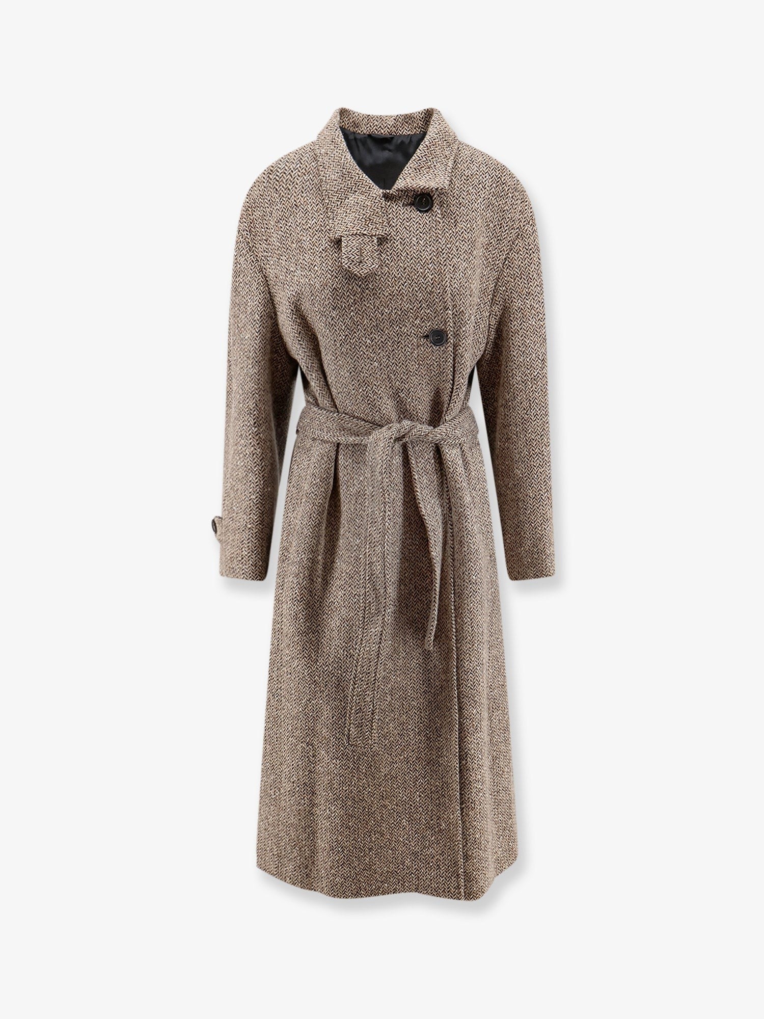 Brunello Cucinelli Women's Herringbone Coat Beige