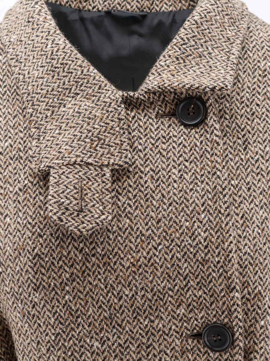Brunello Cucinelli Women's Herringbone Coat Beige