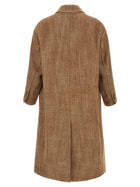 Ami Paris Herringbone Coat Brown, view 2