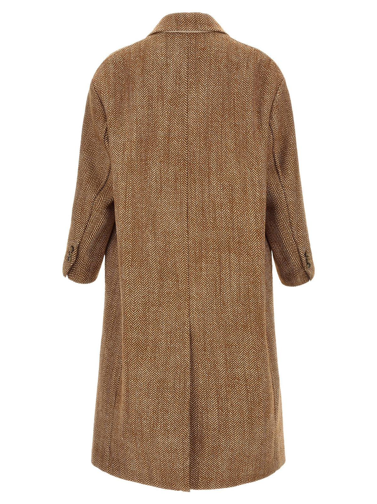 Ami Paris Herringbone Coat Brown, view 2