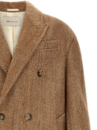 Ami Paris Herringbone Coat Brown, view 3