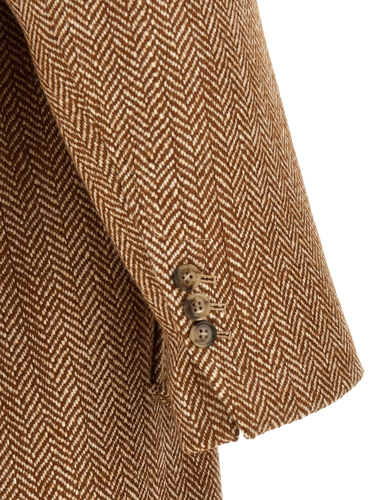 Ami Paris Herringbone Coat Brown, view 4