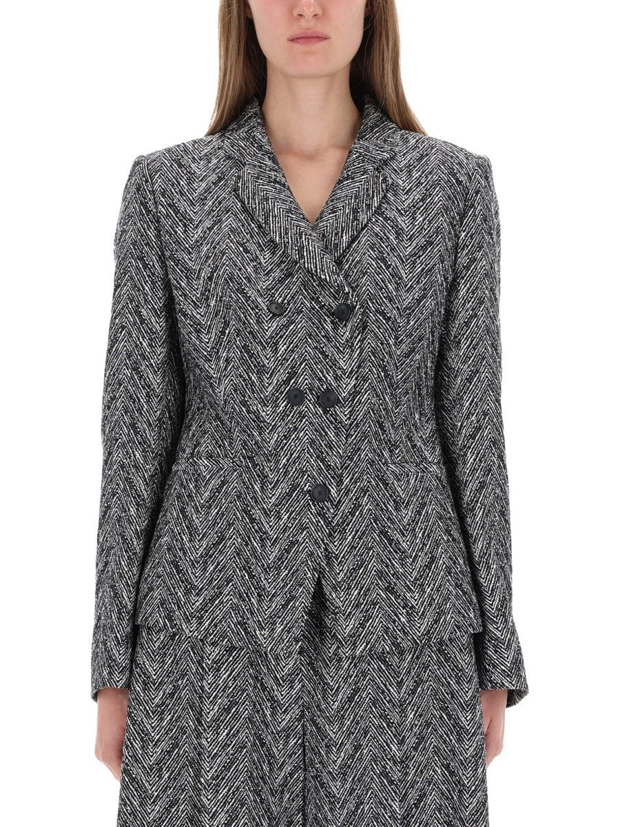 BOSS Women's Herringbone Tweed Blazer Grey