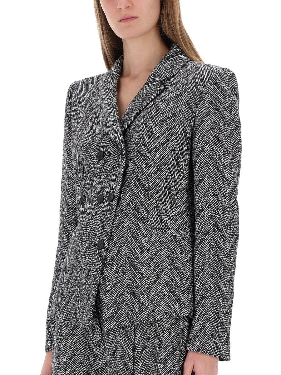 BOSS Women's Herringbone Tweed Blazer Grey