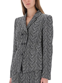 BOSS Women's Herringbone Tweed Blazer Grey
