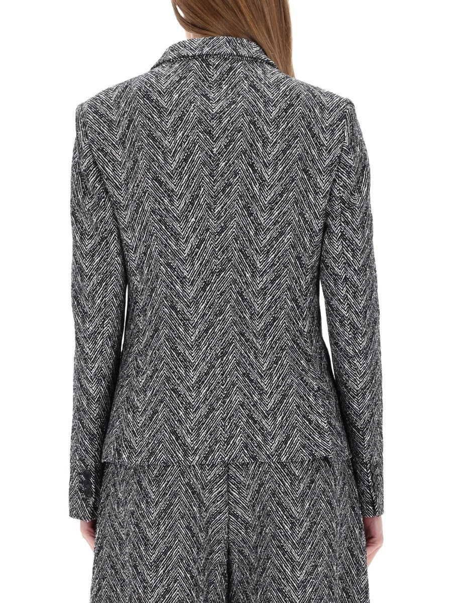 BOSS Women's Herringbone Tweed Blazer Grey
