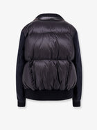 Sacai Women's Herringbone Wool Padded Bomber Black, view 2
