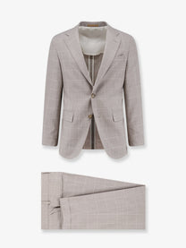 BOSS Men's Heston Virgin Wool Suit Beige