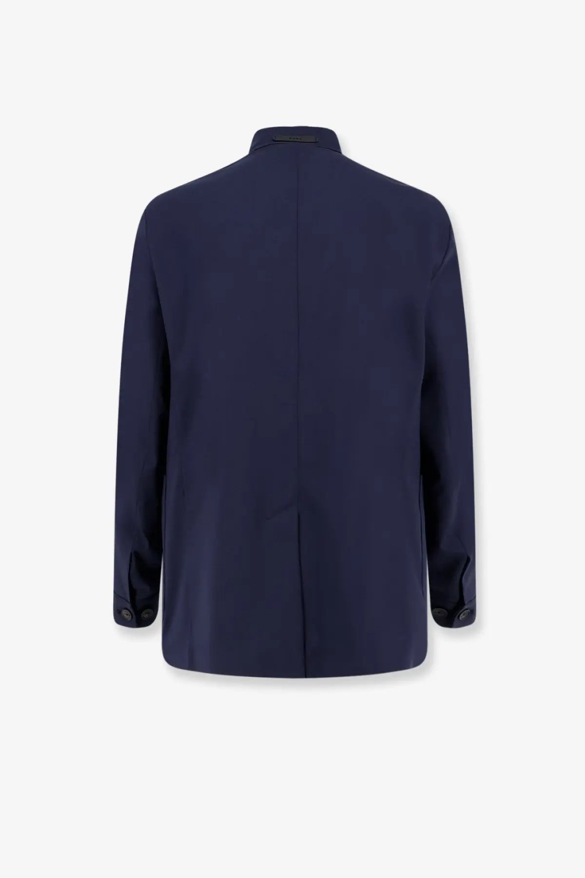 Navy blue Hevò men’s Casalvecchio wool blend jacket with tailored modern cut and subtle seam detailing