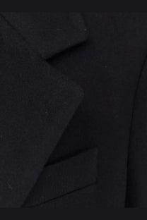 Black wool coat with structured lapels and classic tailored design from hevò mens cashmere coat blue collection