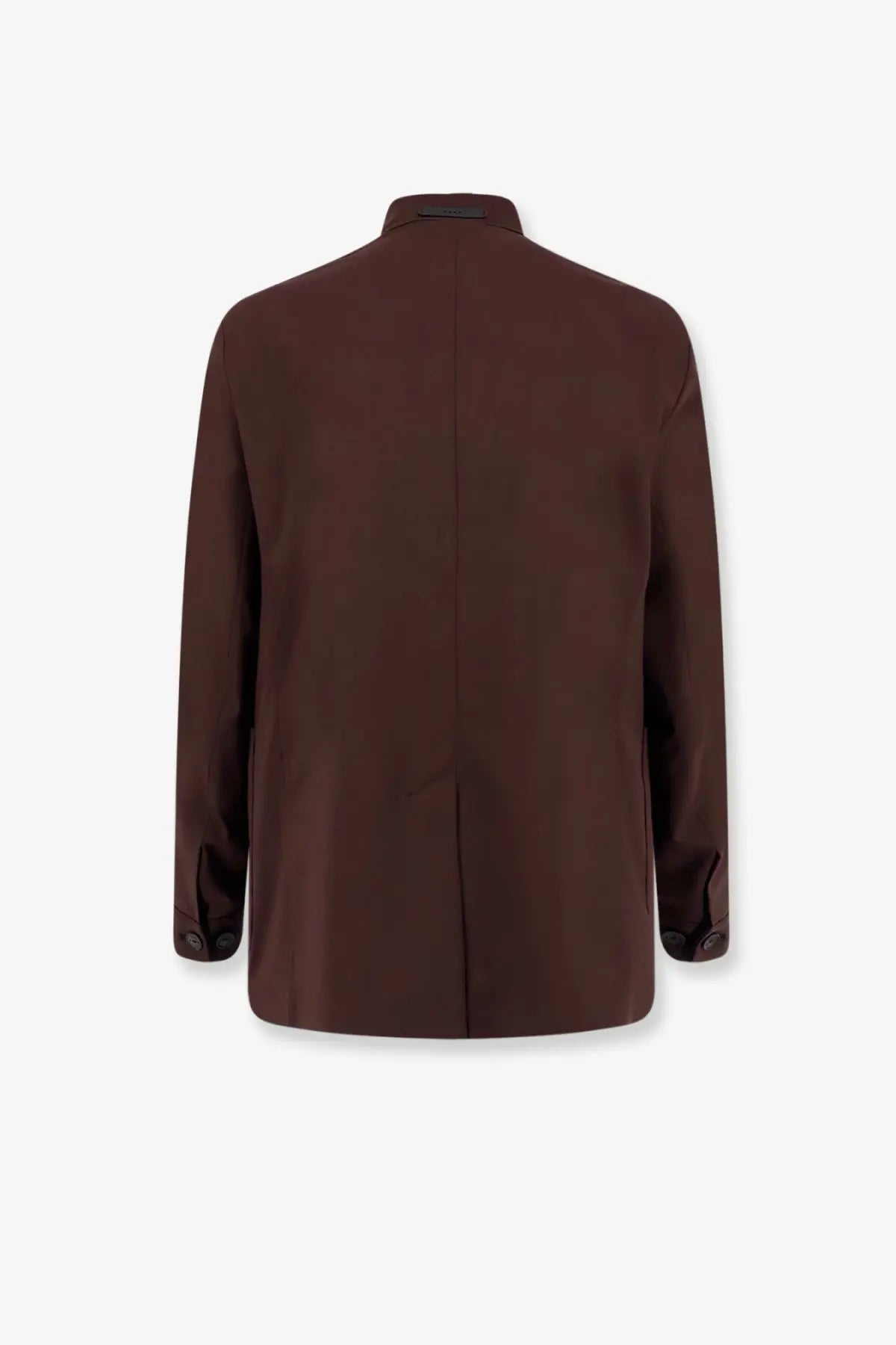 A sleek dark brown Hevò men’s Caslvecchio wool blend blazer with tailored fit and subtle stitching details