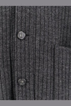 Hevò Men's Cimino Virgin Wool Cardigan Grey, view 3