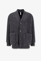 Hevò Men's Cimino Virgin Wool Cardigan Grey