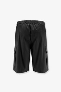 Hevò men’s cotton blend cargo bermuda shorts black with elastic waistband and side pockets for casual wear