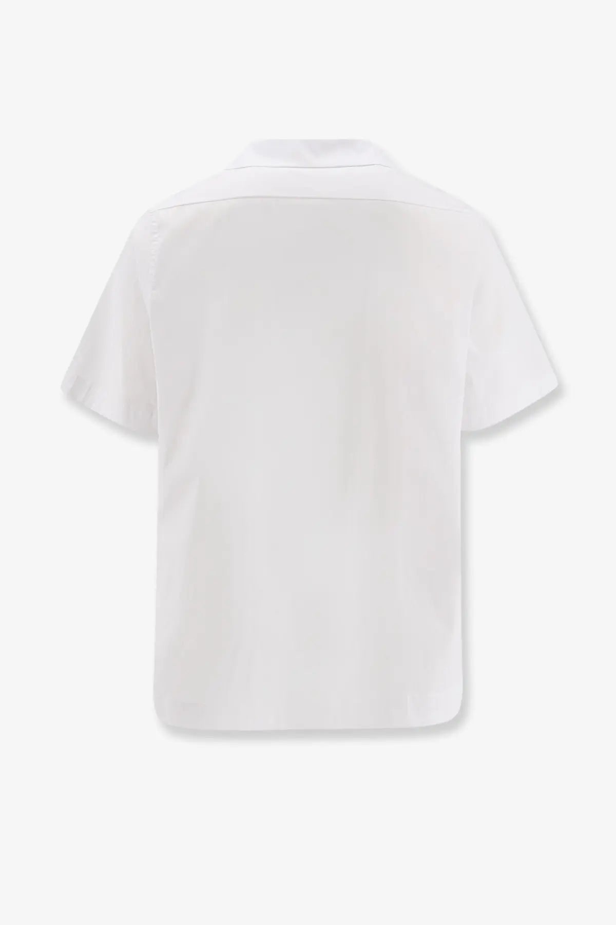 Hevò men’s white cotton blend short-sleeved button-up shirt with clean minimalist design