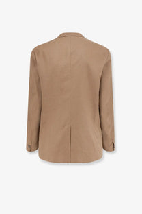 Bevò men’s Galatina beige viscose and linen suit blazer with classic fit and subtle seam detailing
