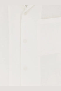 Hevò men’s white linen and viscose blend shirt with a crisp collar and neatly aligned buttons